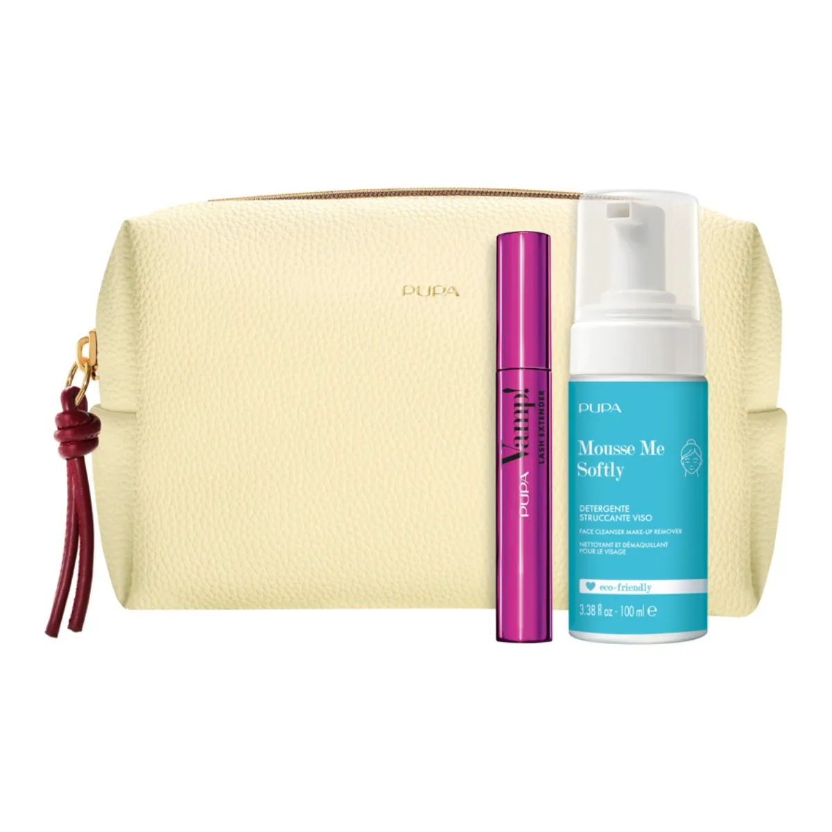 Set Pupa Vamp! Lash Extender + spumă de curățare Mousse Me Softly 100 ml + portfard