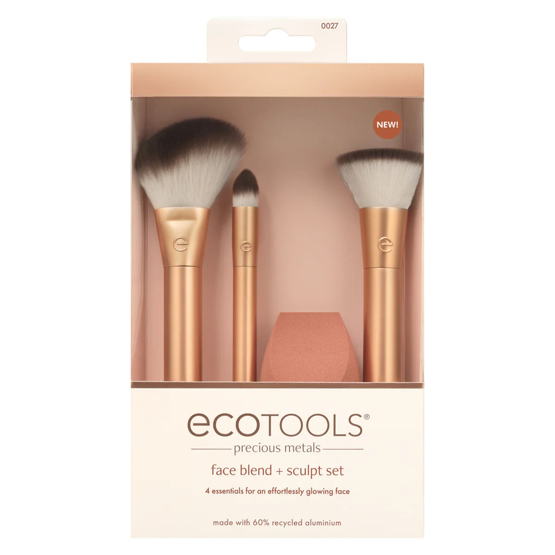 Set pensule de machiaj EcoTools Precious Metals Face Blend + Sculpt Set