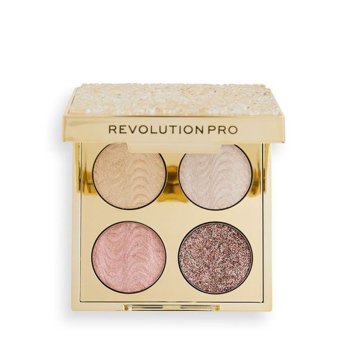 Makeup Revolution Pro Ultimate Eye Quad Gold Crystal Palette Paleta de umbre