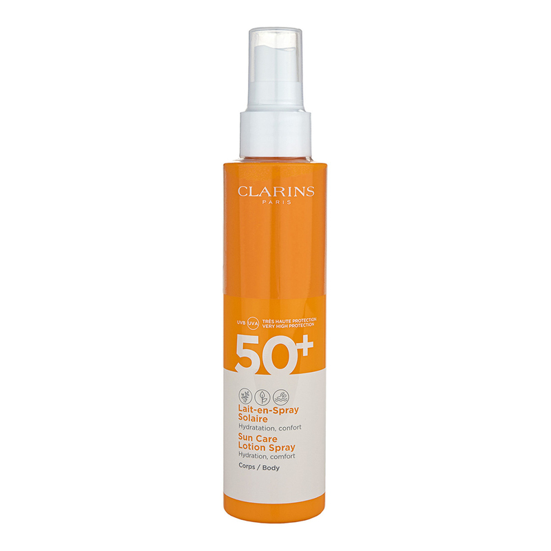 CLARINS Sun Body Spray-Lotion Spray-lotiune de protecție solară pentru corp și păr SPF 50
