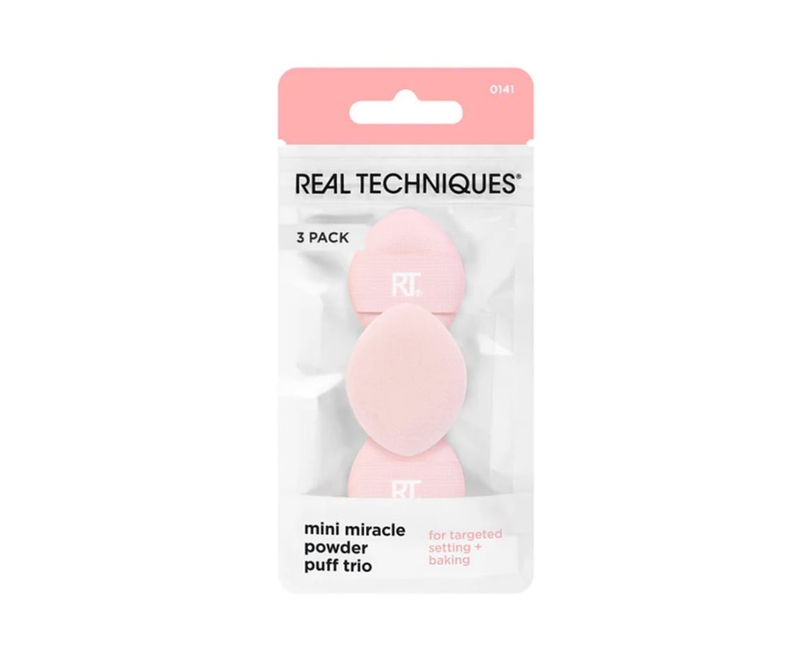 Real Techniques Mini Powder Makeup Puff Trio Miracle Burete de machiaj