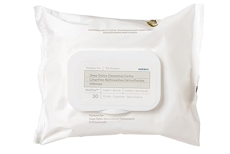 Korres Olympus Tea Deep Detox Cleansing Wipes Șervețele demachiante