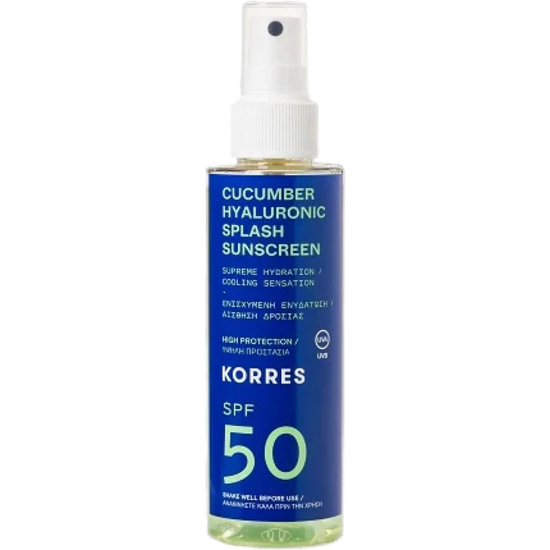 KORRES Cucumber Hyaluronic Spray Sunscreen SPF50 Spray de protecție solară pentru față și corp SPF50