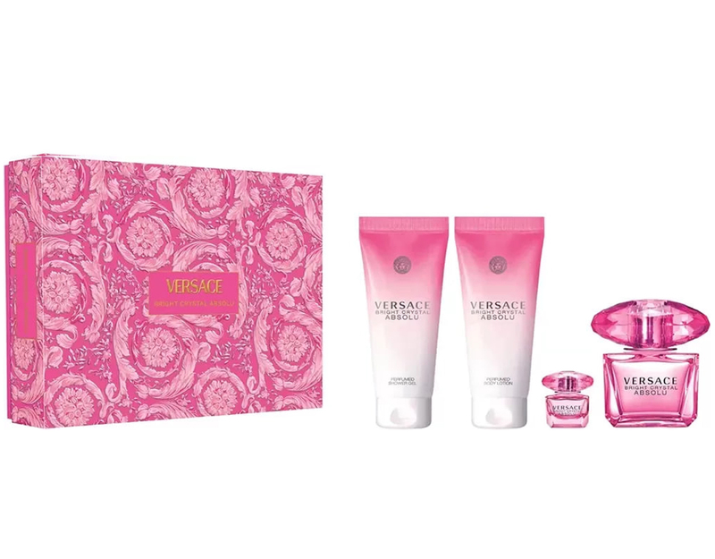 VERSACE Bright Crystal Absolu Set (EDP 90ml + EDP 5ml + Body Lotion 100ml + Shower Gel 100ml)