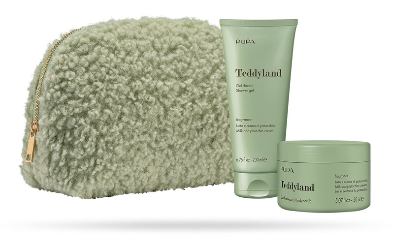 PUPA Teddyland - Kit 1 Milk & Pistachio Cream Set Exfoliant corp și Gel de duș