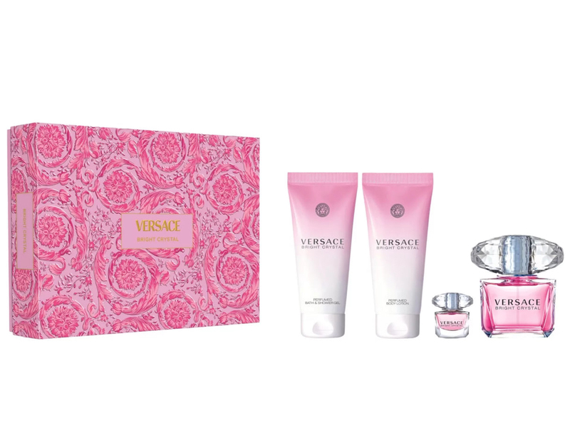 VERSACE Bright Crystal Gift Set (EDT 90 ml+Body Lotion 100 ml+Shower Gel 100 ml+ EDT 5ml)