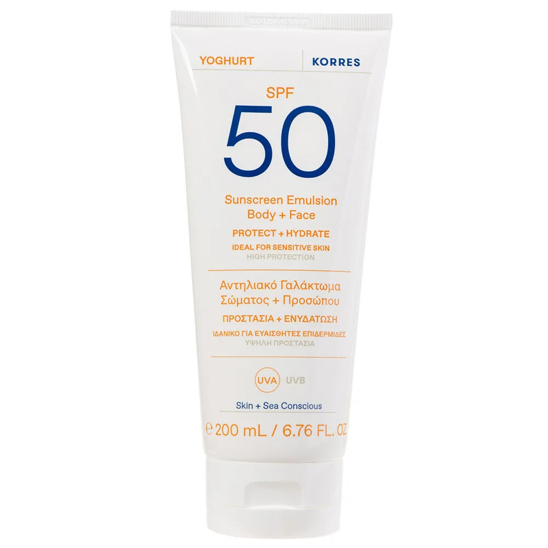 KORRES Yoghurt Sunscreen Spray Emulsion Face & Body SPF50 Emulsie-spray de protecție solară