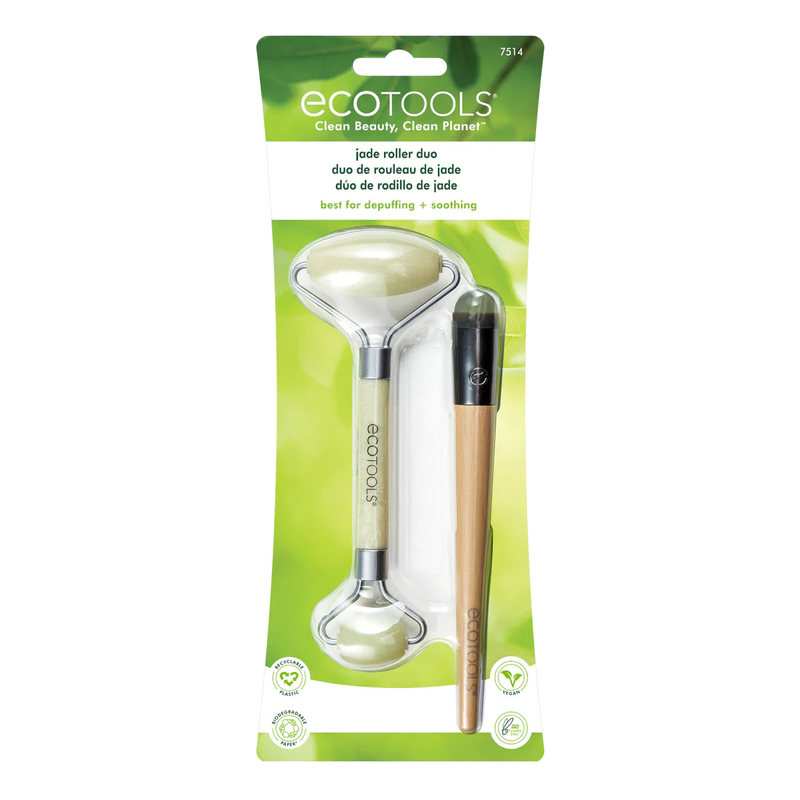 Set accesorii pentru masaj facial EcoTools Jade Roller Duo