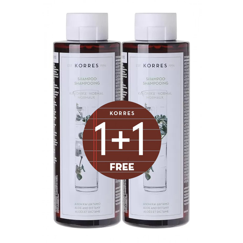 KORRES SET Shampoo Aloe & Dittany (1+1) Sampon pentru par normal