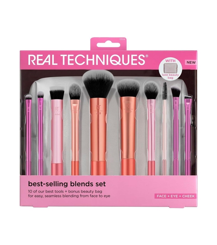 Real Techniques Brush set + toiletry bag Best-selling Blends Set Set de pensule