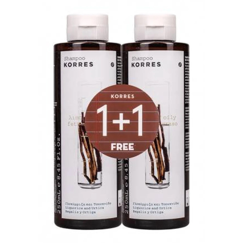 KORRES Shampoo Liquorice & Nettle (1+1) Șampon pentru scalp gras