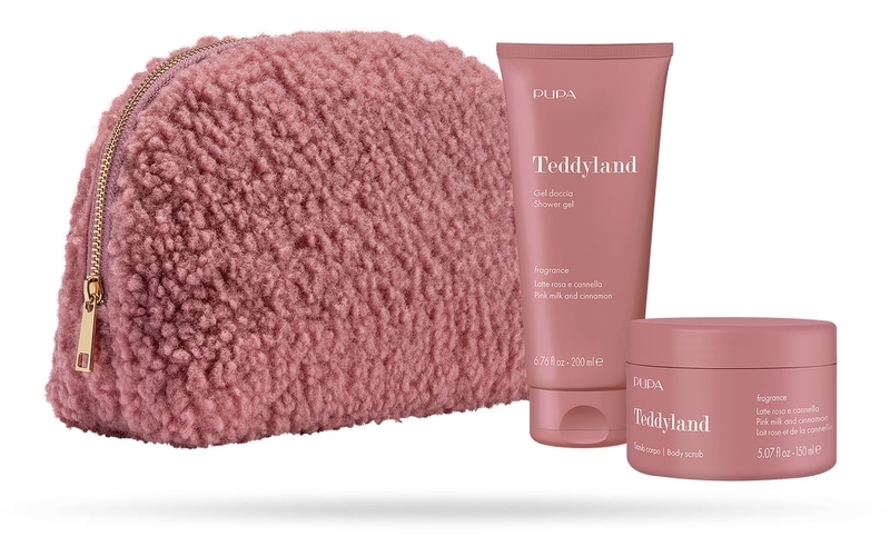 PUPA Teddyland - Kit 1 Pink Milk & Cinnamon Set Exfoliant corp și Gel de duș