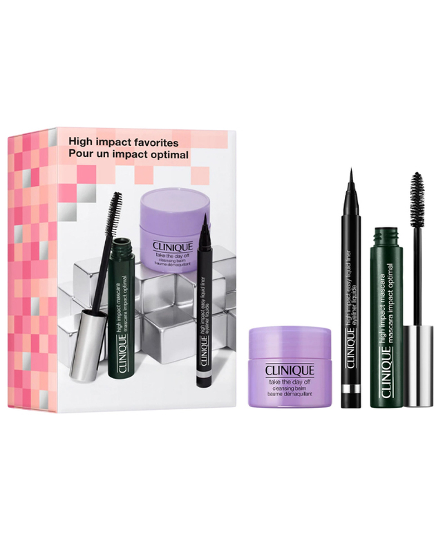 CLINIQUE High Impact Mascara Set (High Impact Mascara 7ml+ Liquid Liner 0.34g+Cleansing Balm 15ml)