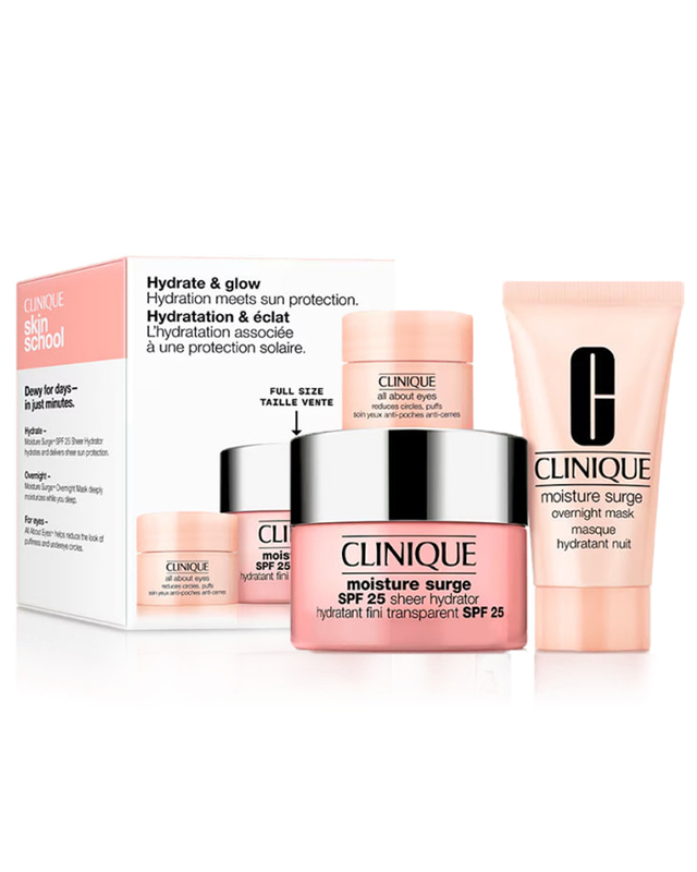 CLINIQUE Hydrate & Glow Set (Cream SPF25 50ml+Overnight Mask 30ml+Eye Contour Cream 5 ml)