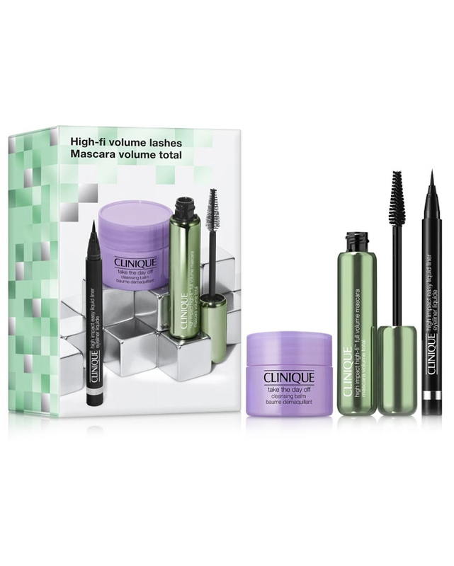 CLINIQUE High-Fi Volume Lashes Makeup Set (Mascara10ml+Easy Liquid Liner 0.34g+Cleansing Balm 15ml)