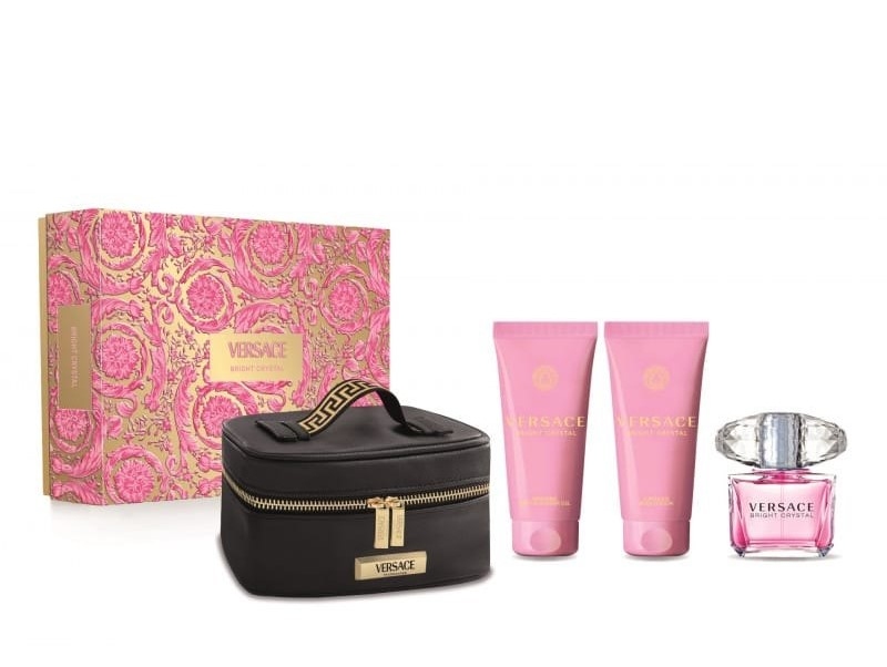 VERSACE Bright Crystal Set (EDT 90ml+Shower Gel 100 ml+Body Lotion 100 ml+Cosmetic Bag)