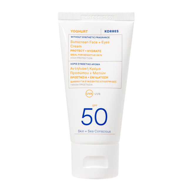 KORRES Yoghurt Sunscreen Face & Eyes Cream SPF50 Cremă de față cu protecție solară SPF 50
