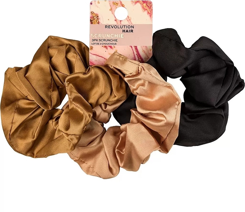 Makeup Revolution Haircare Satin Wide Scrunchies Set de elastice de păr