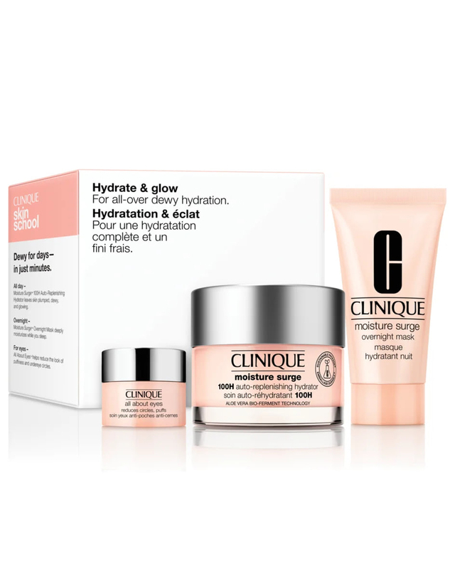 CLINIQUE Hydration & Glow Set (Moisture Cream 50ml+Overnight Mask 30ml+Cream-gel for Eyes 5ml)