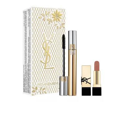 YSL Set (Mascara Volume Effect False Eyelashes + Mini Lipstick Rouge Pur Couture)